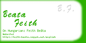beata feith business card